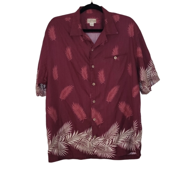 Island PARADISE SILK MEN'S FLORAL SHIRT SIZE L Button Down - Picture 5 of 6